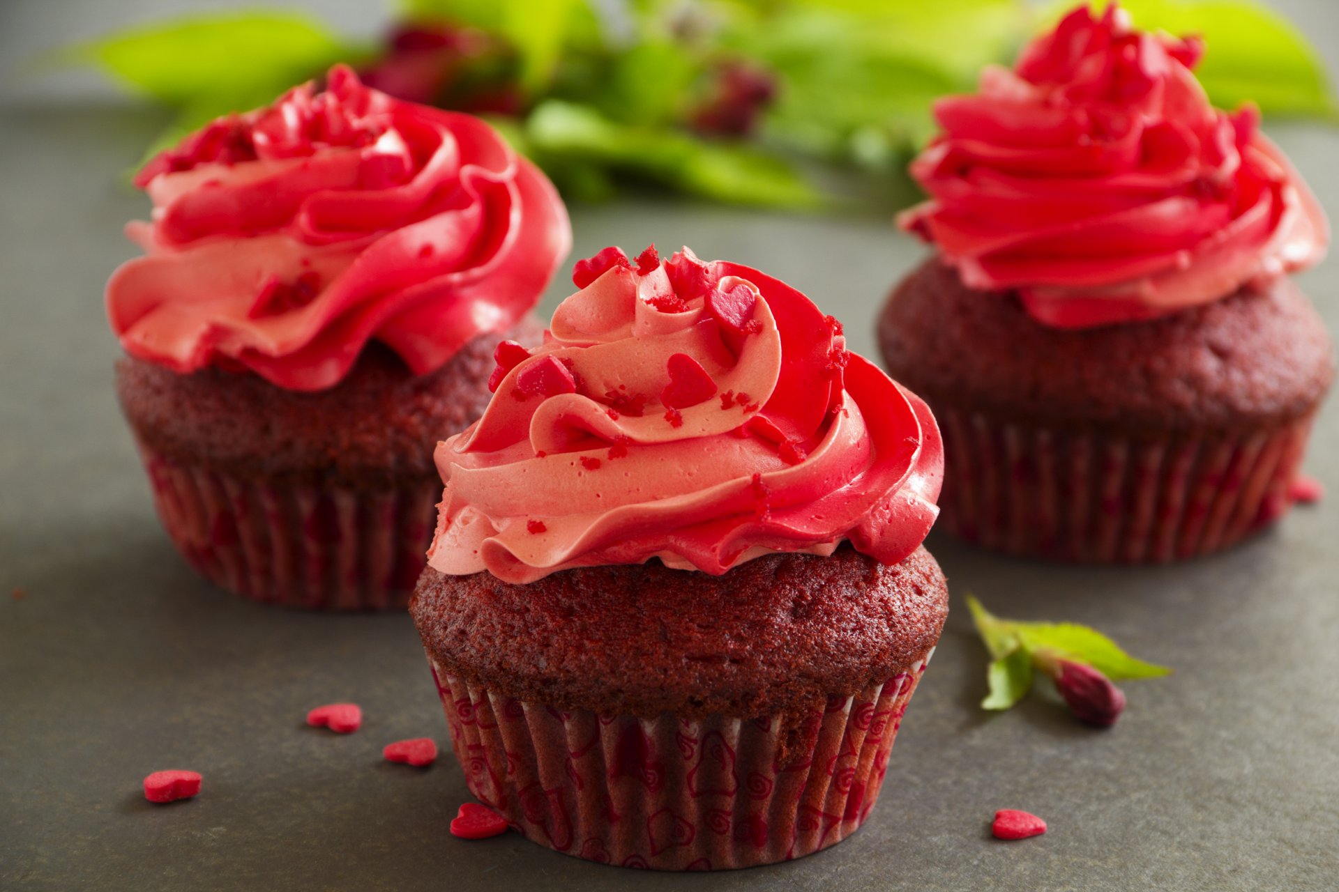 pâtisseries douceur muffins au chocolat crème coeurs de sucre