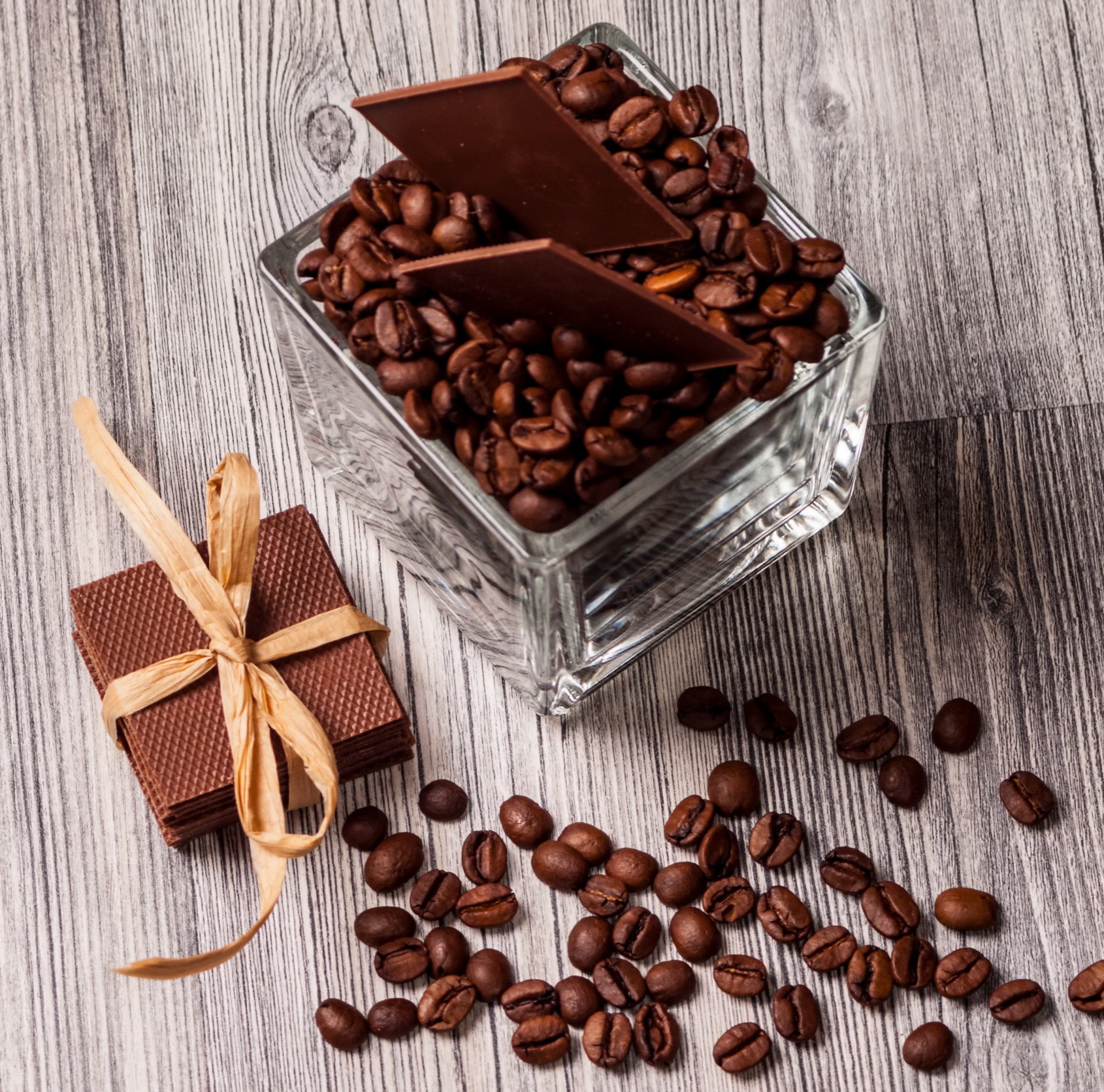 coffee beans grain wafer chocolate