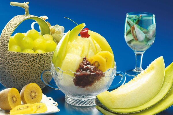 Delicious fruits in a beautiful dish