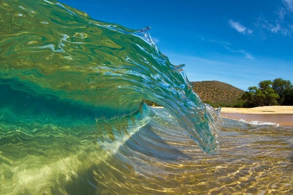 Schöne Welle am tropischen Meer