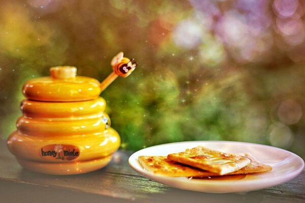 Galletas de miel en un plato