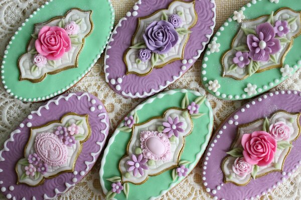 Biscuits avec peinture Vintage et glaçage