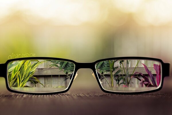 Una mirada al mundo a través de las gafas de color rosa