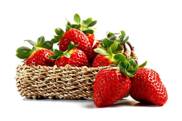 Photos of fruits strawberries in a basket