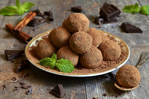 Photo truffes au chocolat