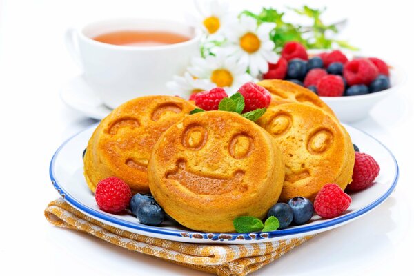 Beautiful cookies for breakfast with a smile