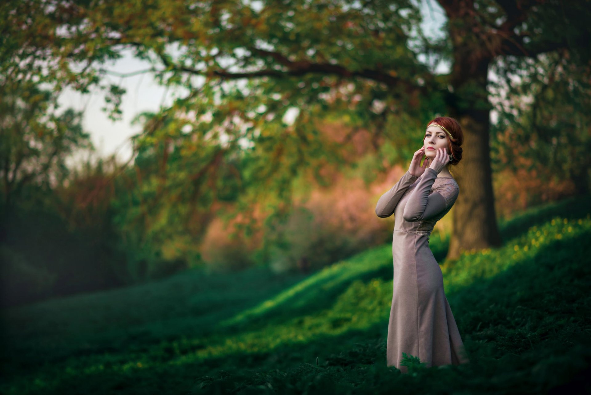 blick natur taille kleid