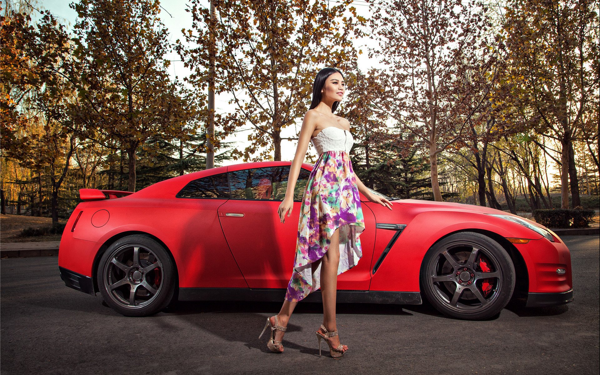 girl nissan gt-r asian korean model model machine car vehicle