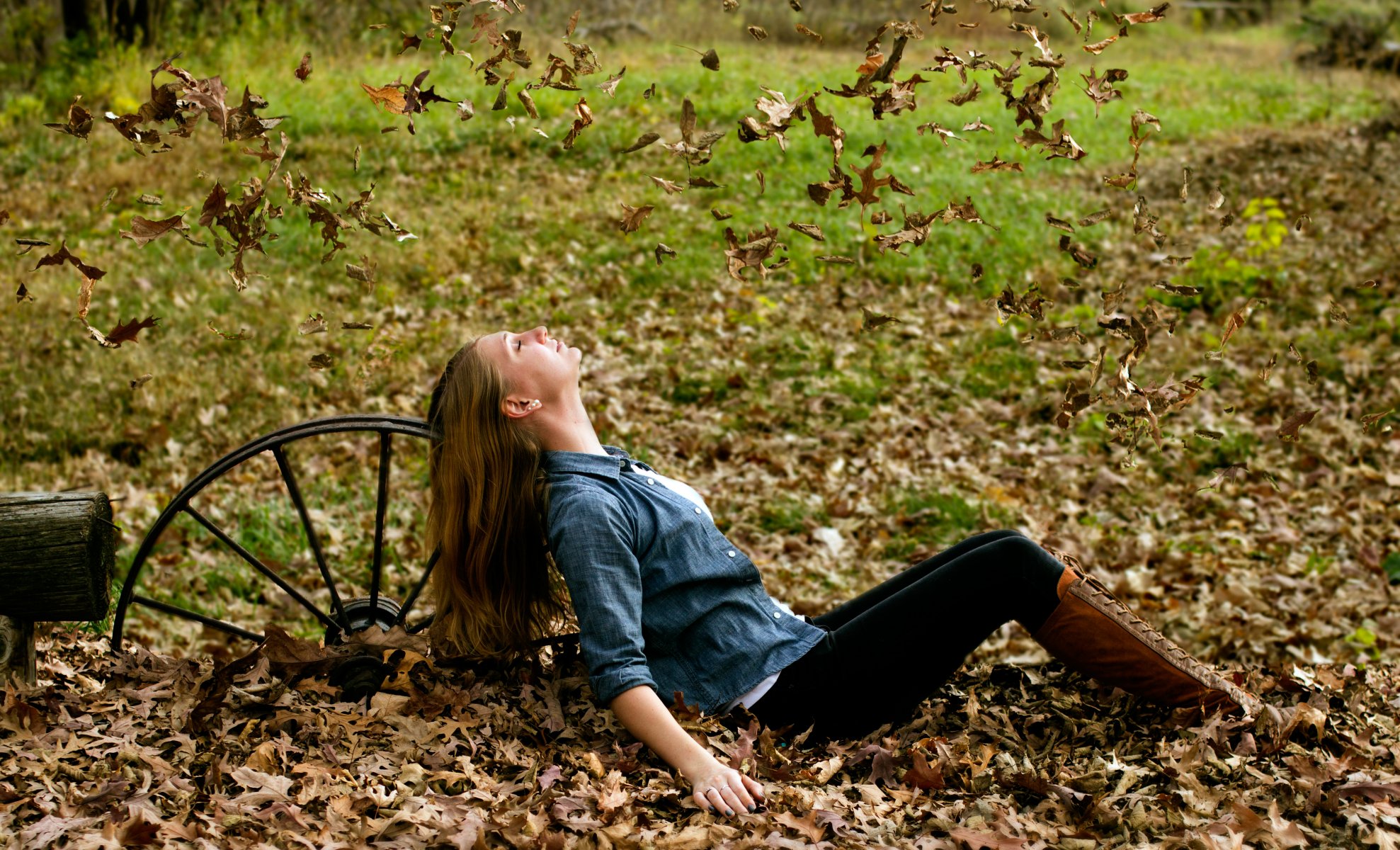 herbst herbst blätter mädchen