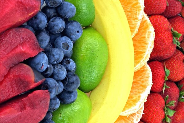 A bright mix of fruits and berries