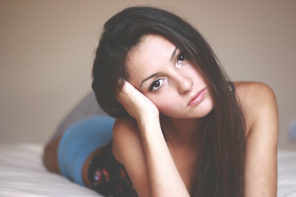 Photo of a brunette girl. Diana Valkanova