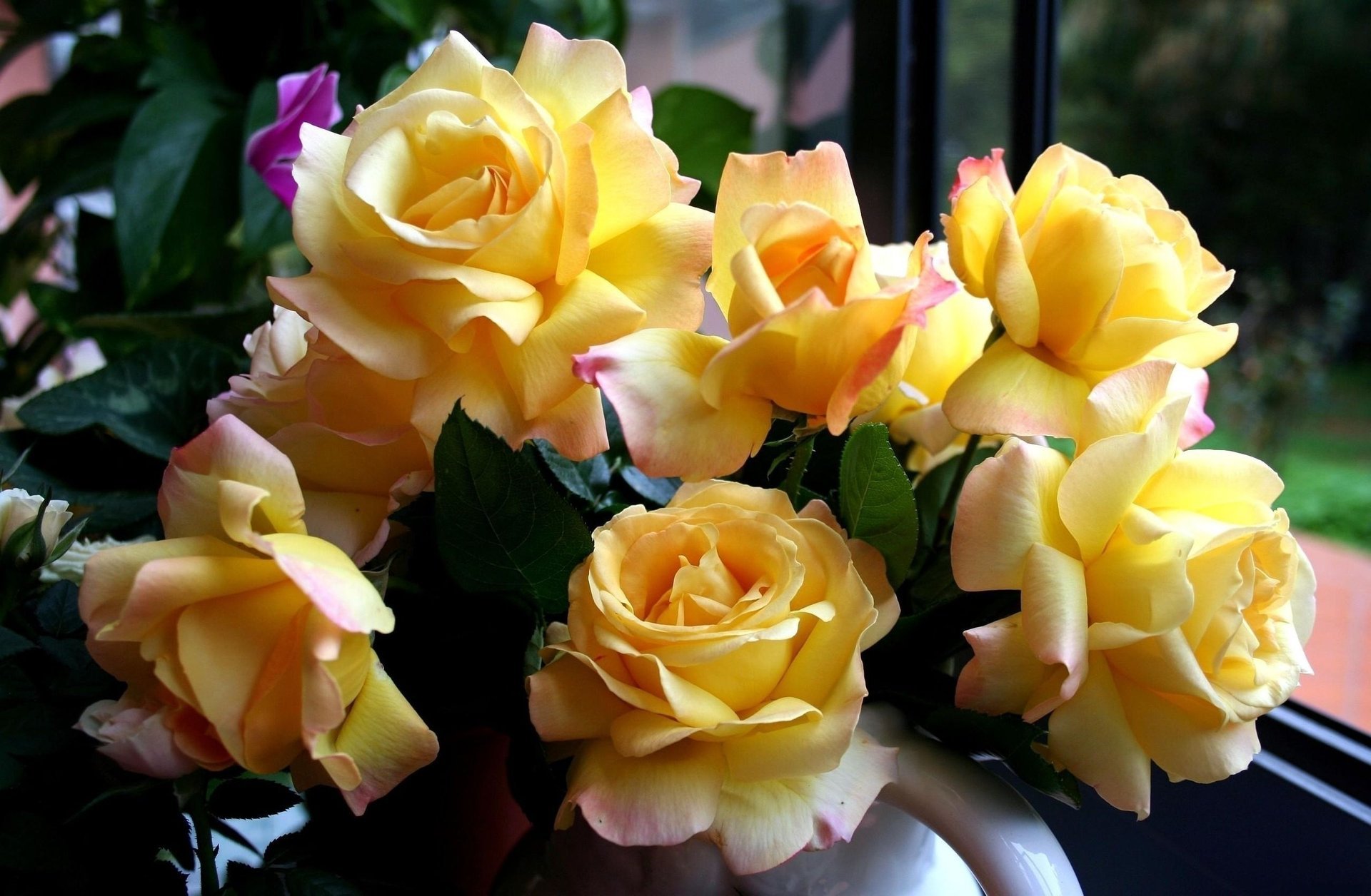 roses flowers yellow bouquet beautiful