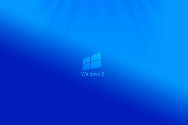 Windows 8 logo on a glaring blue background