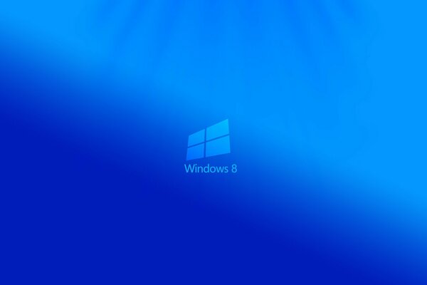 Логотип windows 8 на бликующем синем фоне