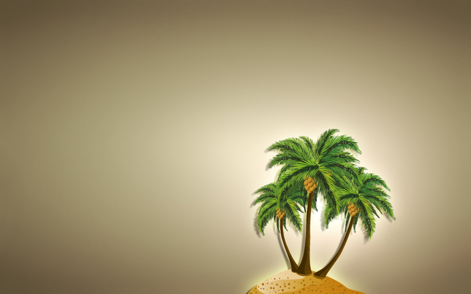 palma minimalism island tree light background coconut