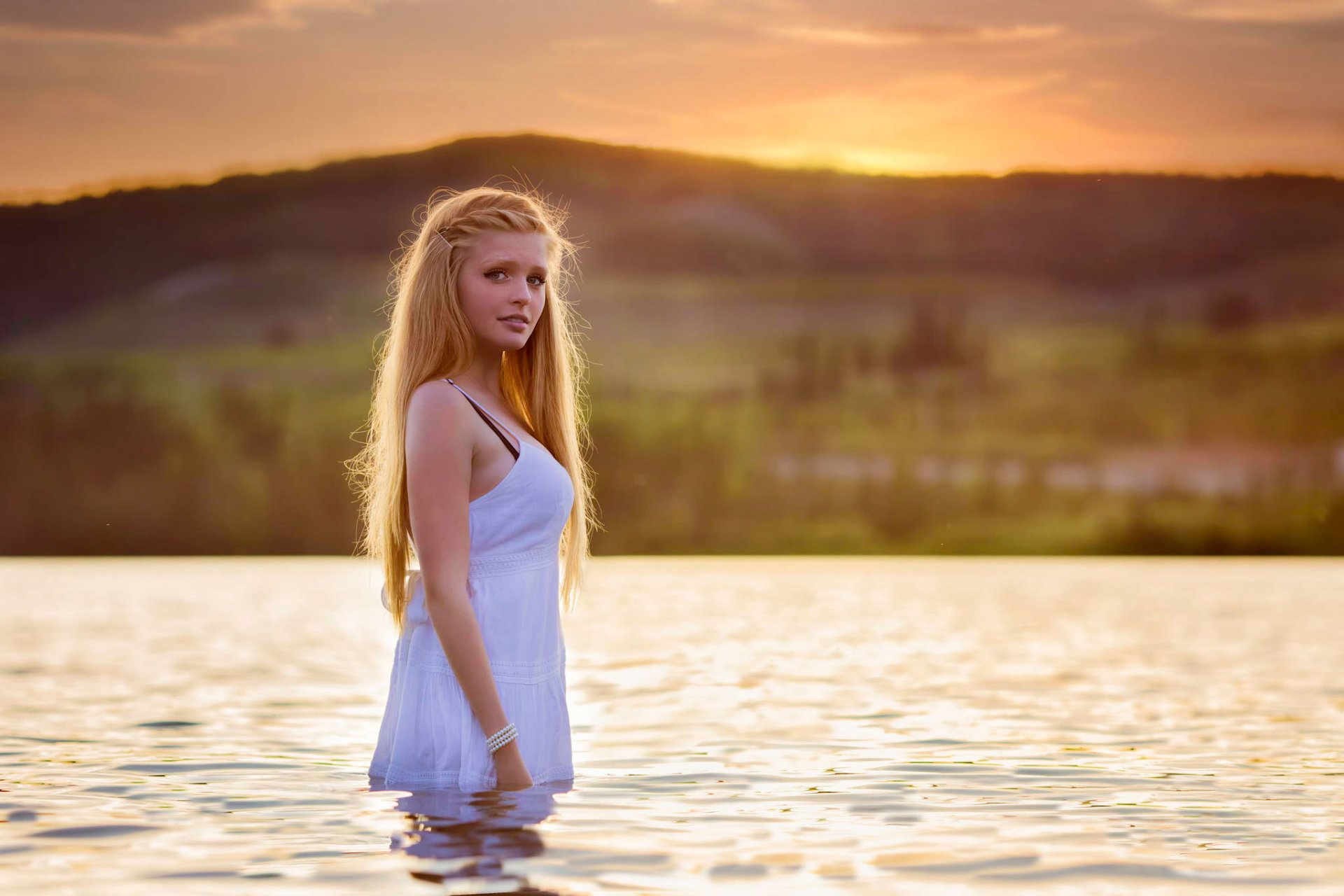 rosalie girl in water background nature landscape