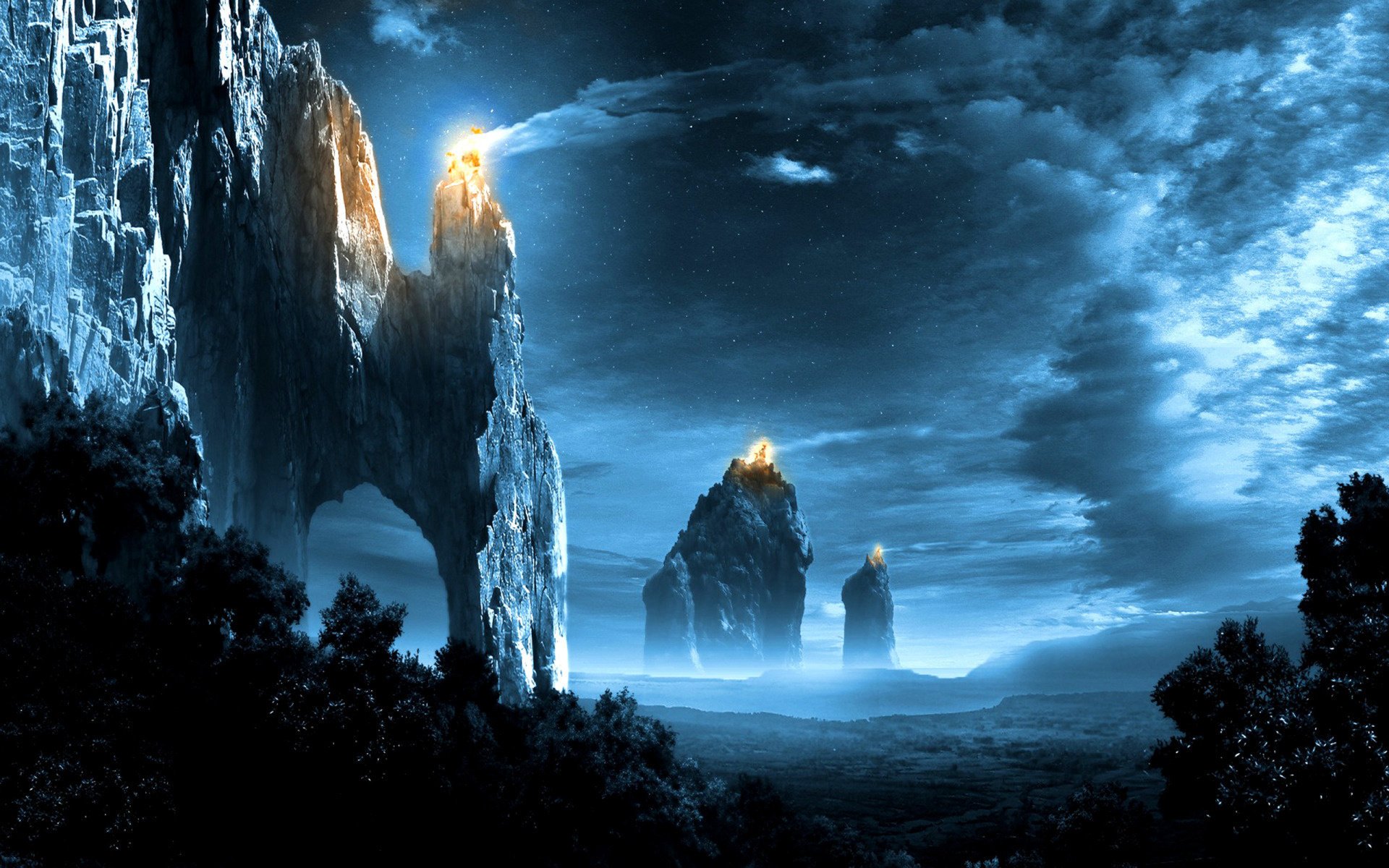 zeichnung landschaft natur tal bäume fantasie