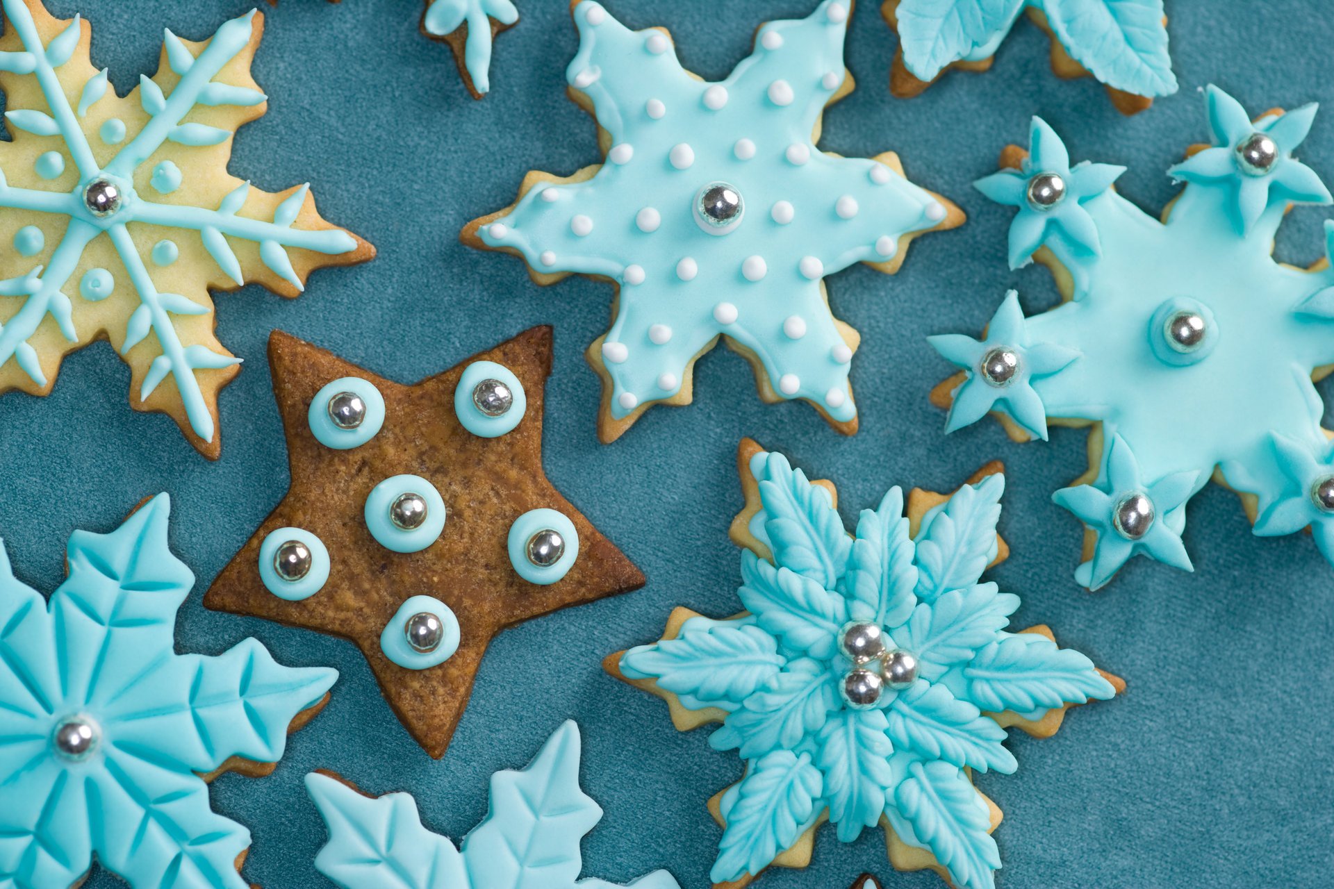 holiday cookies snowflakes christmas blue