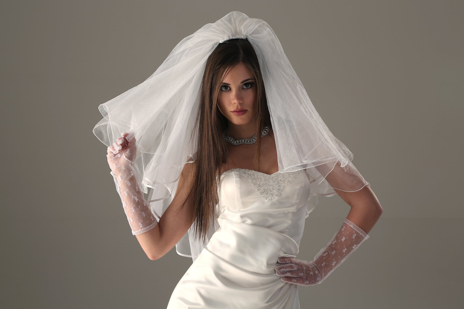 petit caprice petit caprice mariée voile gants robe visage cheveux