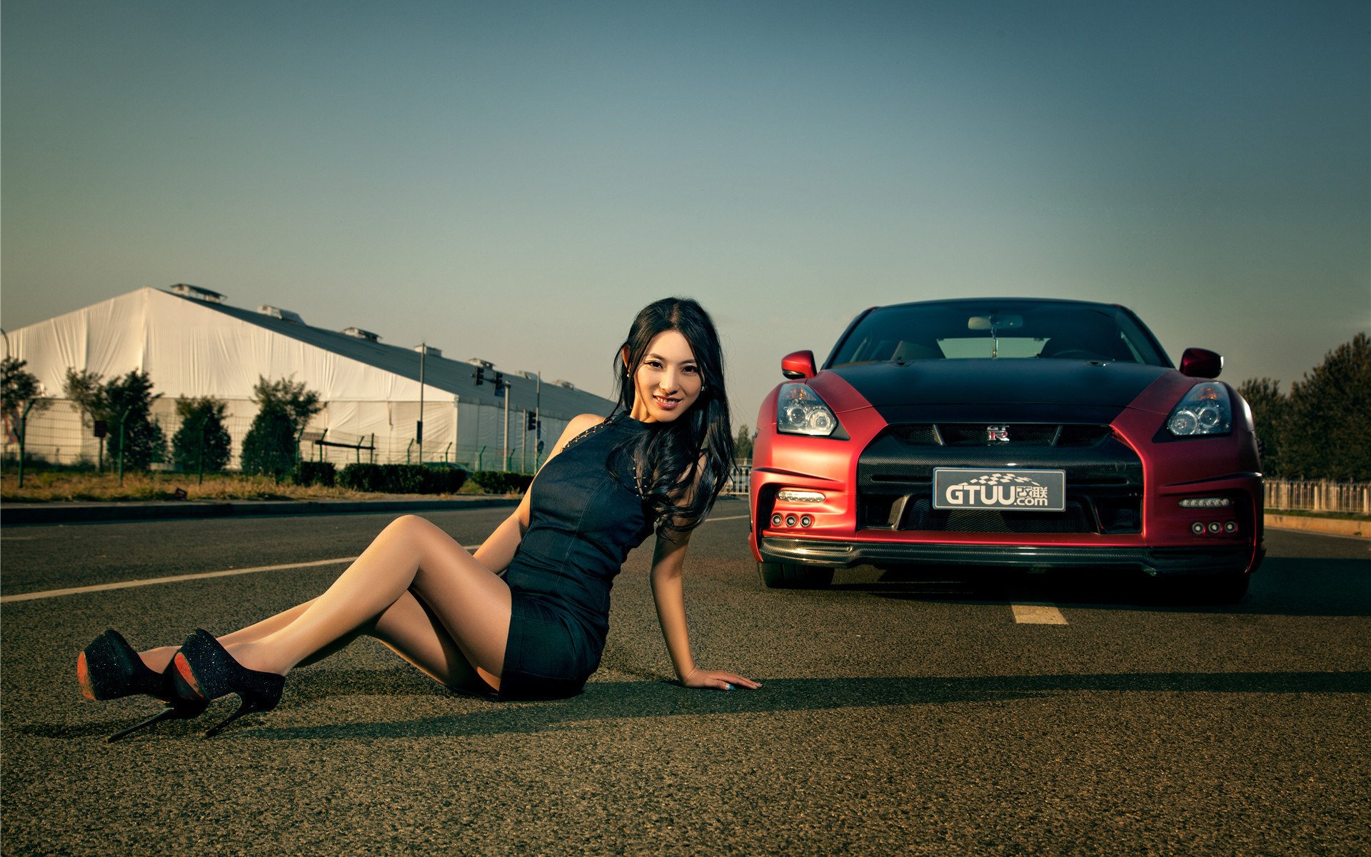 mädchen nissan gt-r asiatische frau koreanisches modell modell auto auto auto