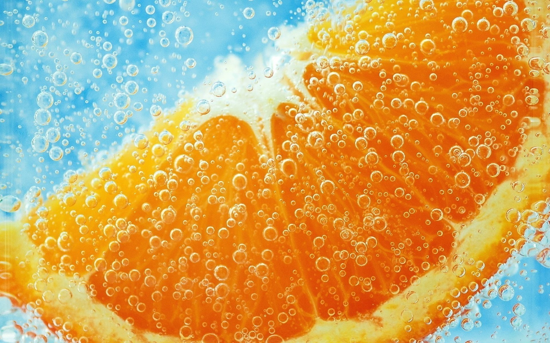 fruit food slice bubbles orange wallpaper