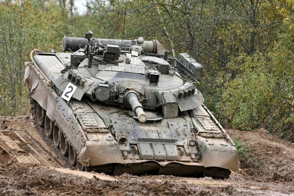 A military tank at a training ground in Russia