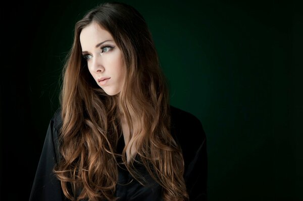 Young girl with long hair