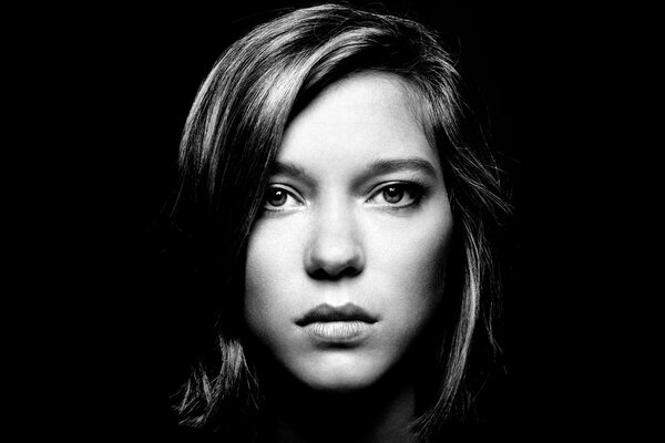 Portrait of a girl on a black background