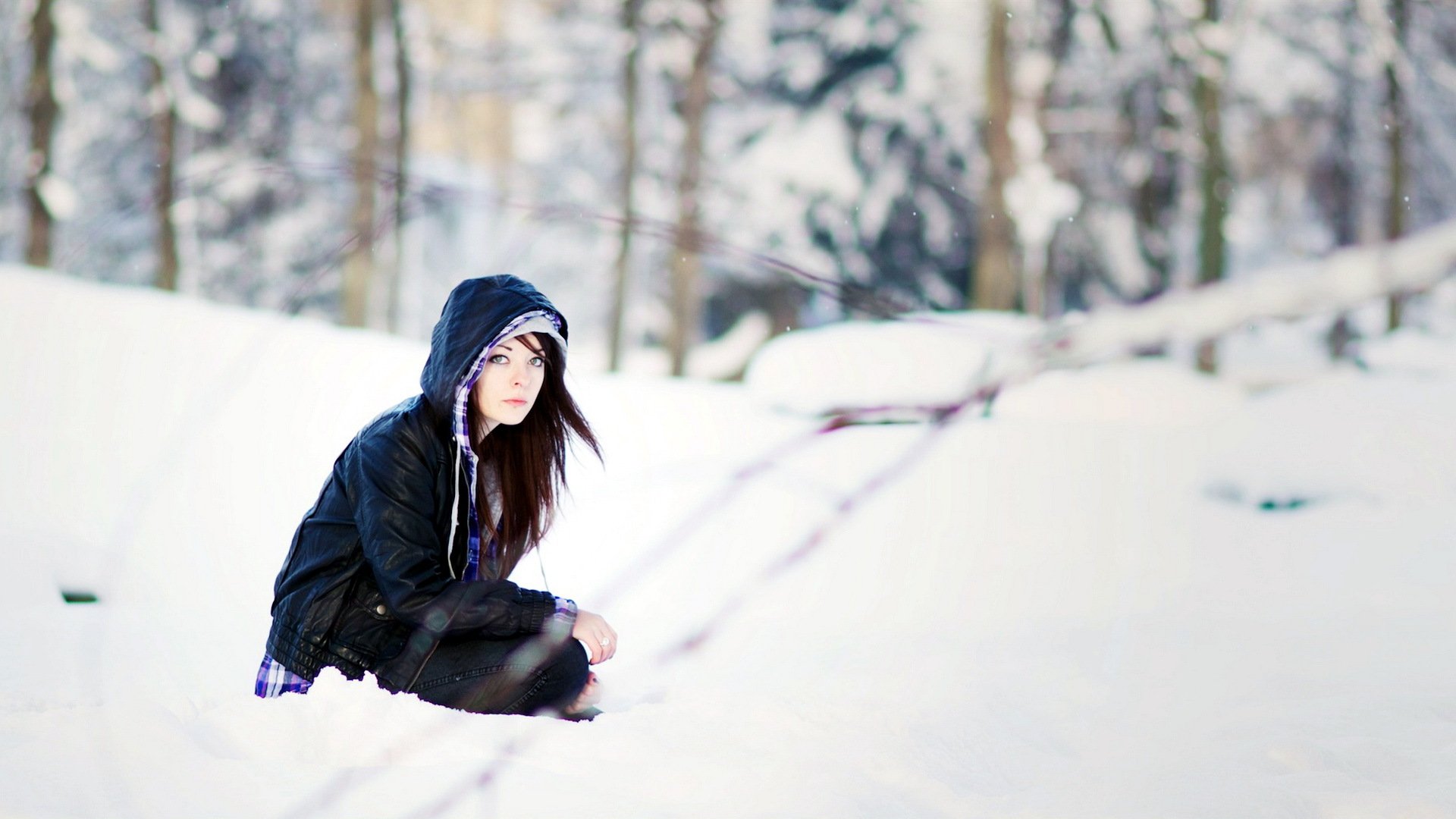 girl winter snow