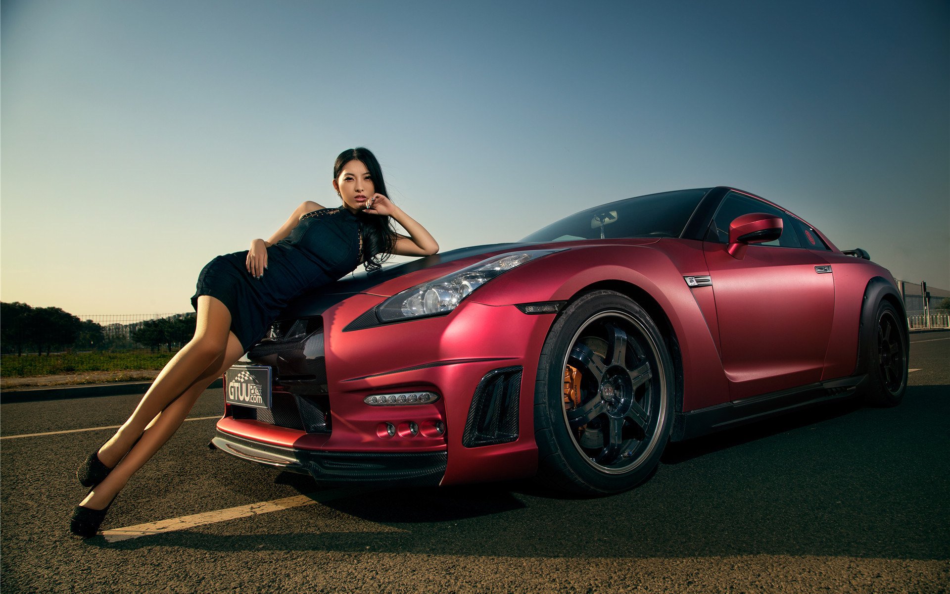 girl nissan gt-r asian korean model model machine car vehicle