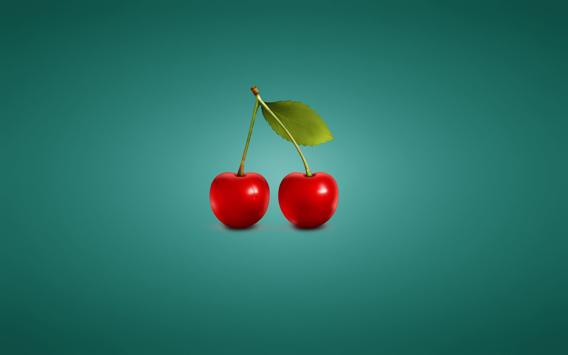 minimalism cherry cherry two pieces blue background cherry