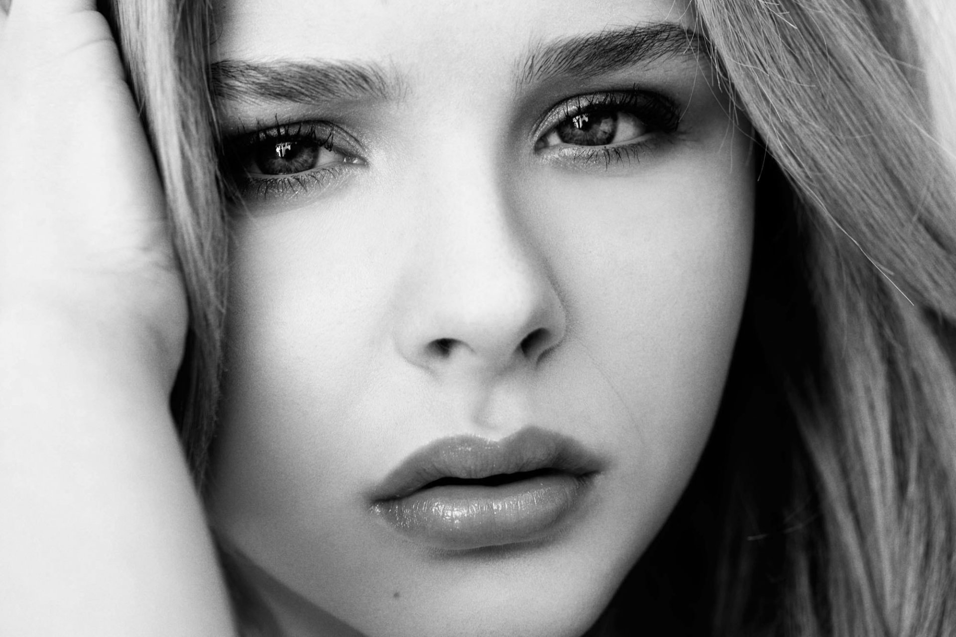 chloe moretz chica actriz b / w foto fondos de pantalla