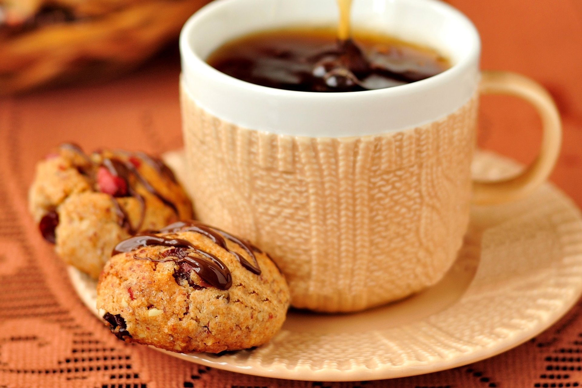 dessert nahrung chocolate nachtisch plätzchen schale plätzchen cup coffee kaffee