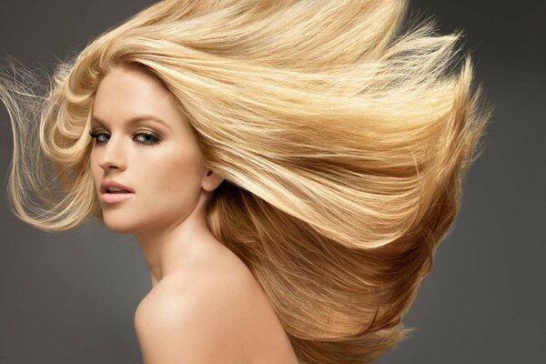 Blonde with lush flowing hair