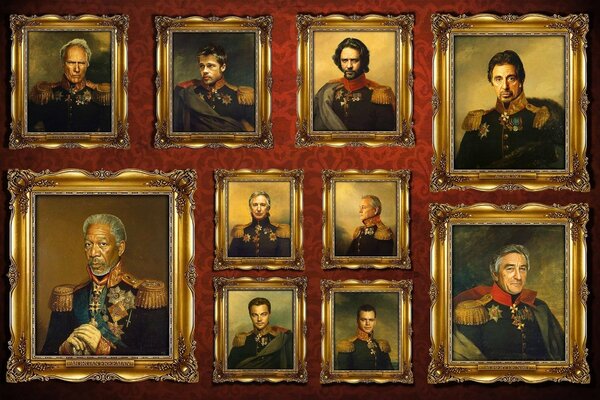 Портреты генералов в рамках из галереи