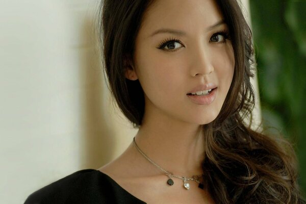 Asian woman with dark hair