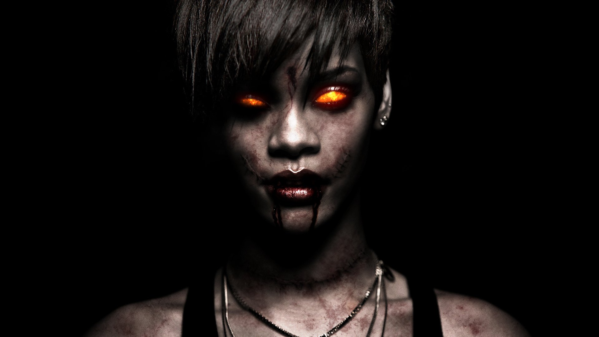 rihanna horror zombie undead sexy blood untot scary disgust zombie