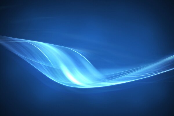 Curved lines of light on a blue background
