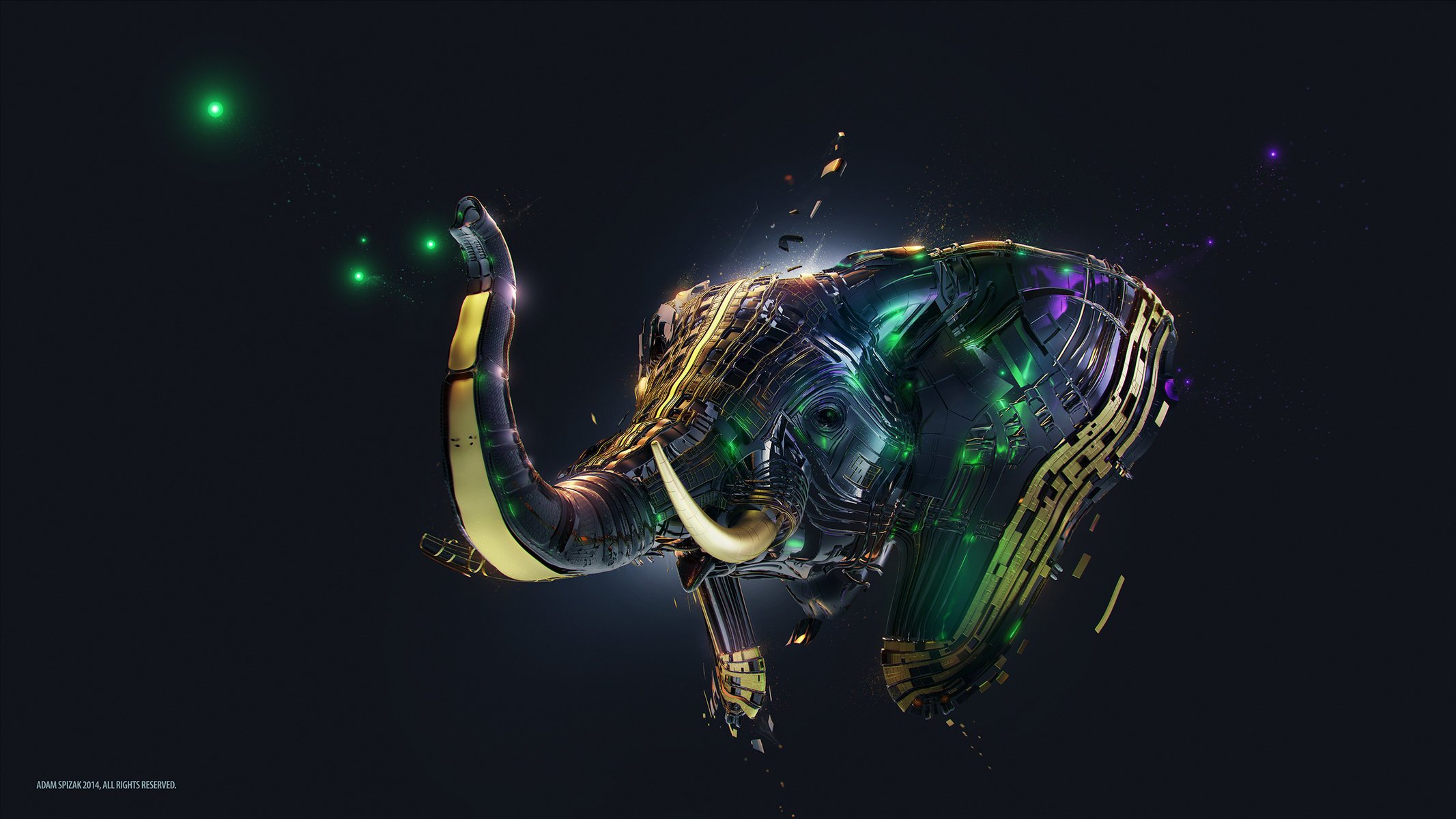 elefante grafica 3d