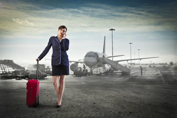 Foto de una mujer de negocios en el aeropuerto