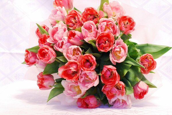 Beautiful spring bouquet of tulips