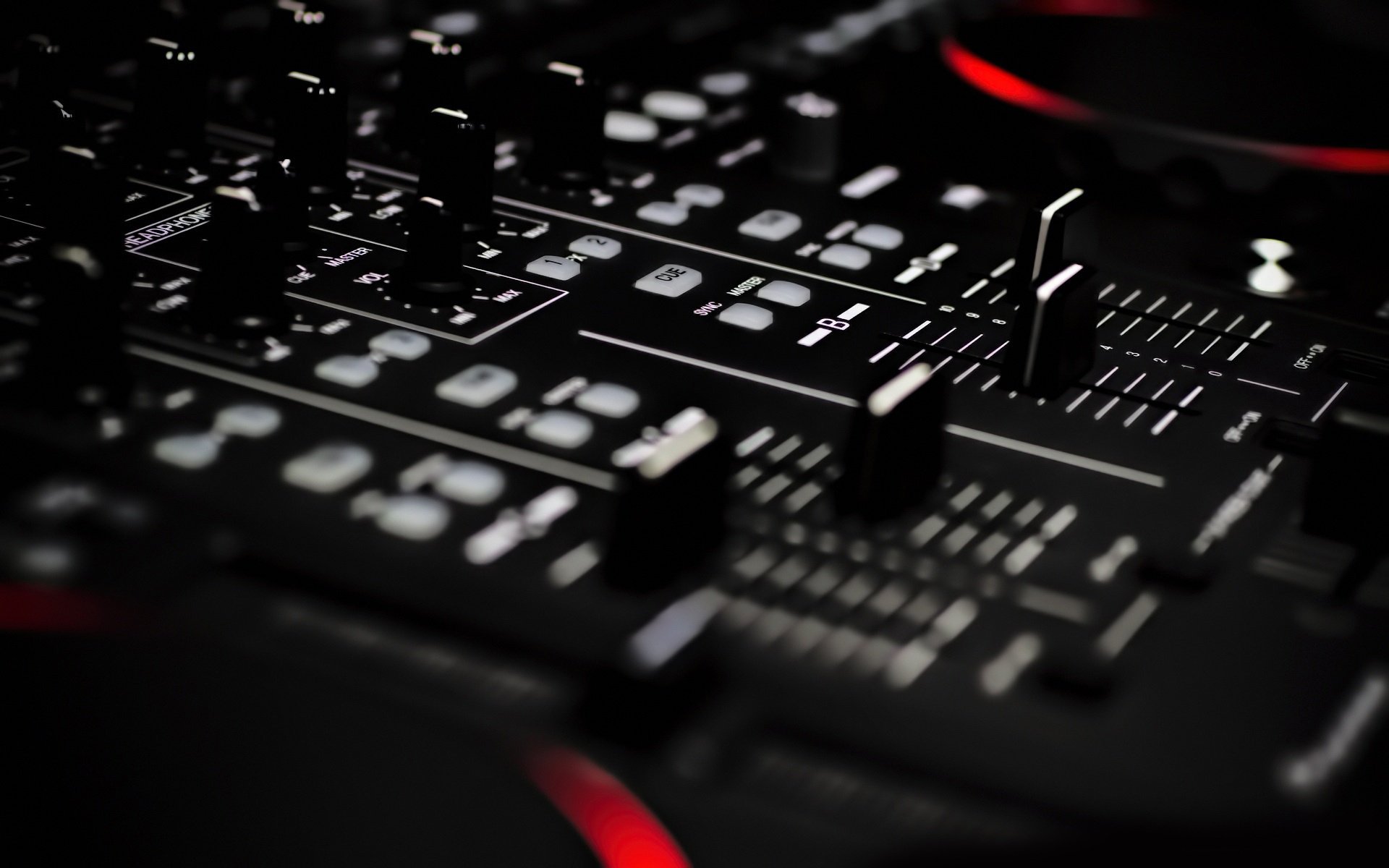 mixer remote the dark background hi-tech macro dj