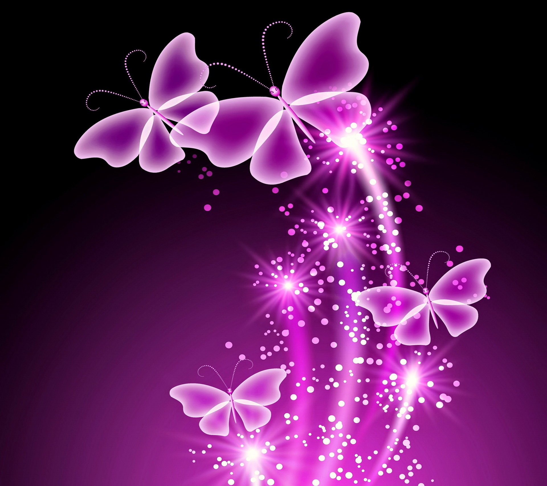 neon abstract mariposas glow neon sparkle butterflies purple