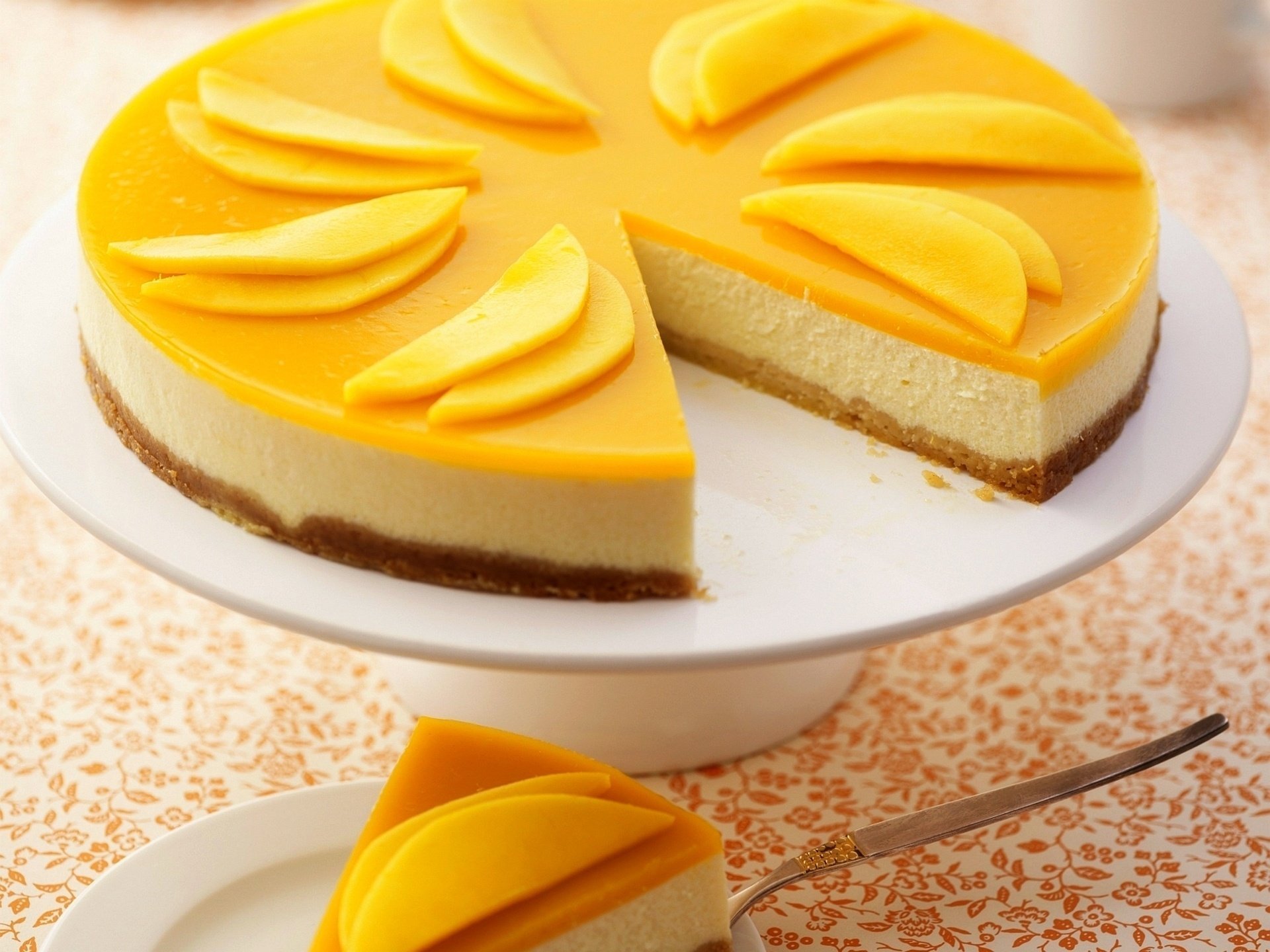 cake dessert cheesecake cake sweet mango fruit