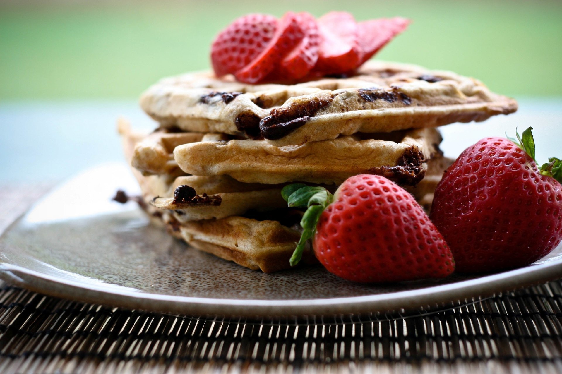 doux gaufres repas fraise fraise dessert baie