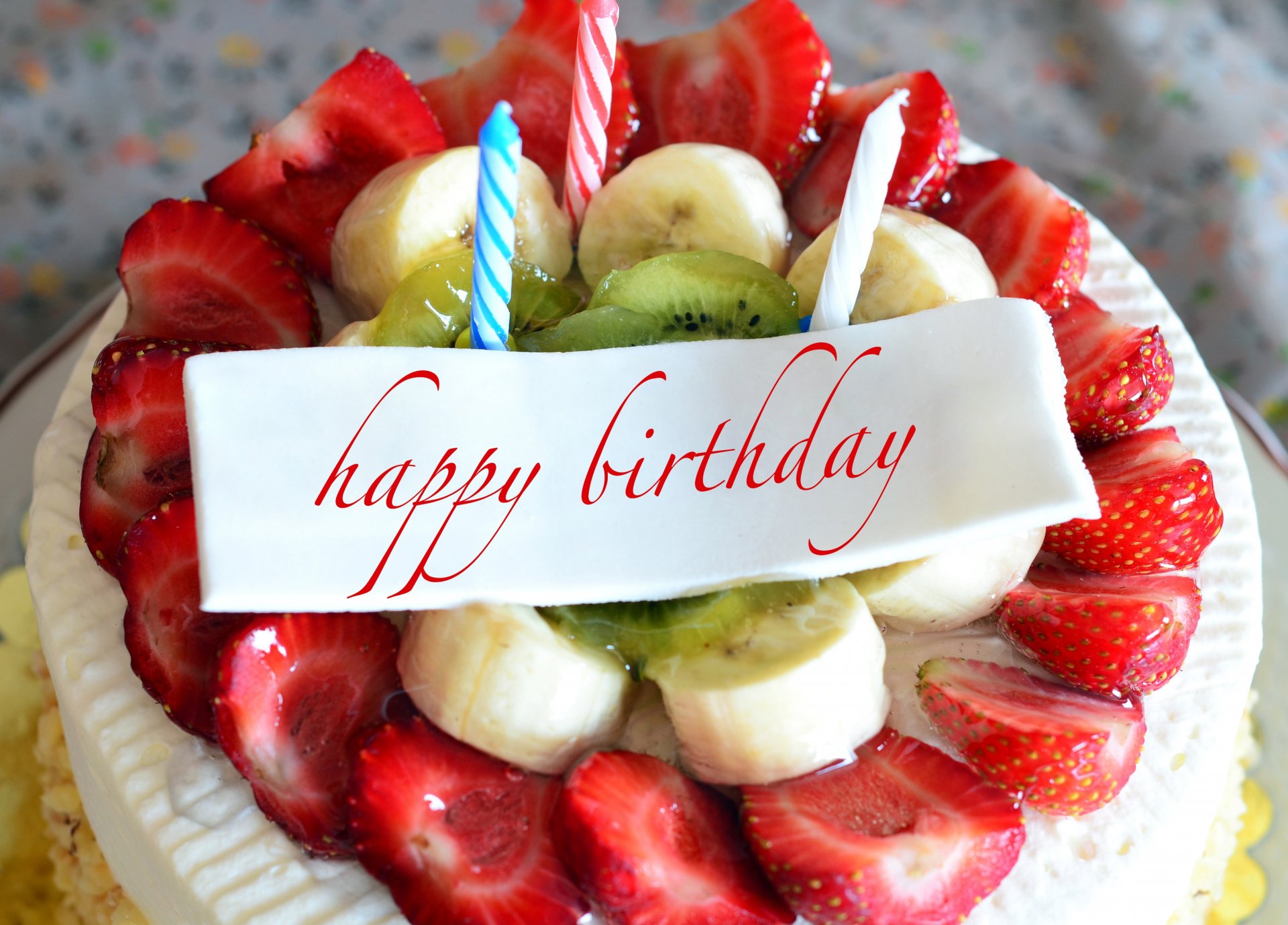 joyeux anniversaire gâteau fruits fraise anniversaire bananes