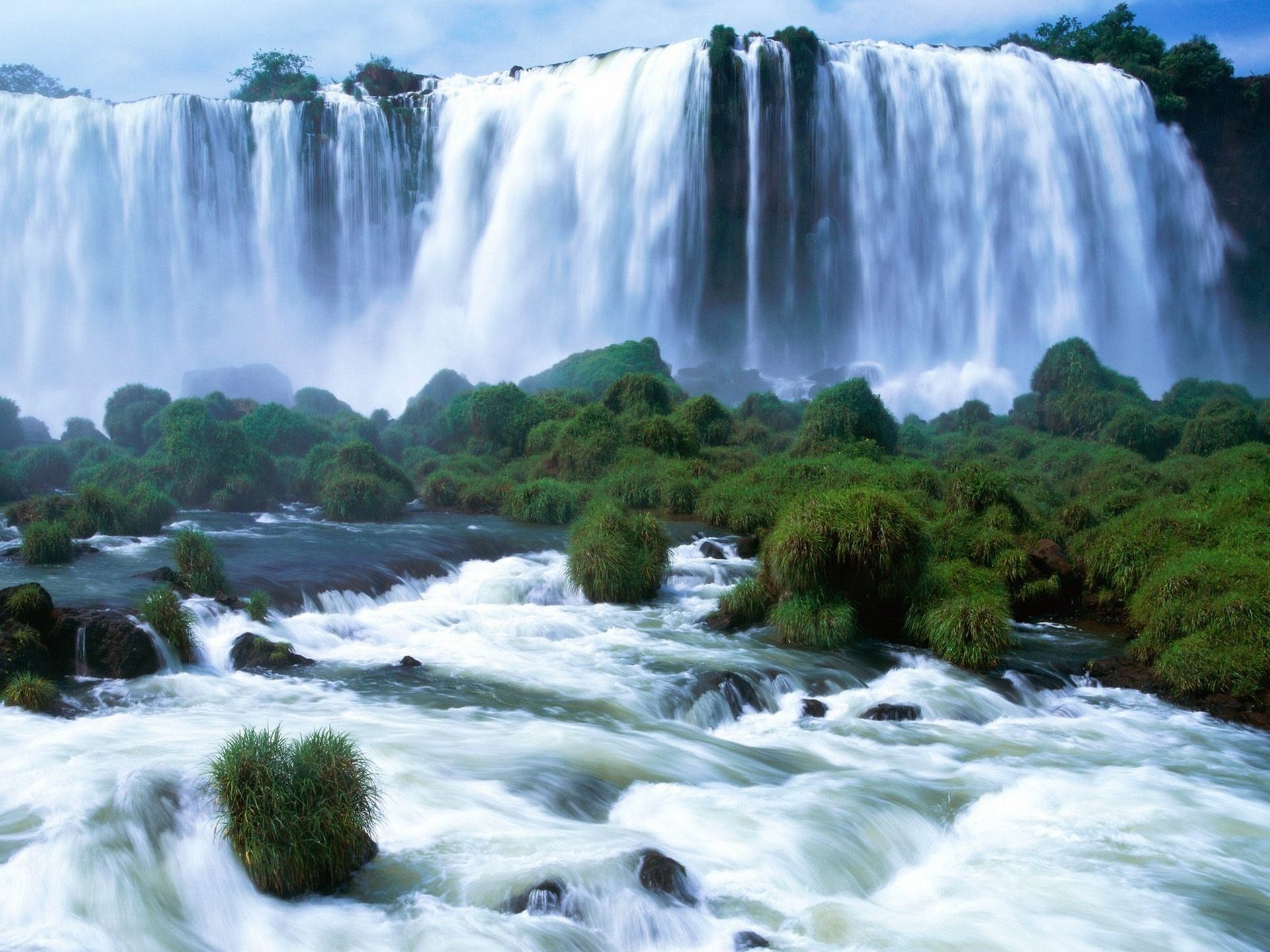 rapid waterfall river greens nature