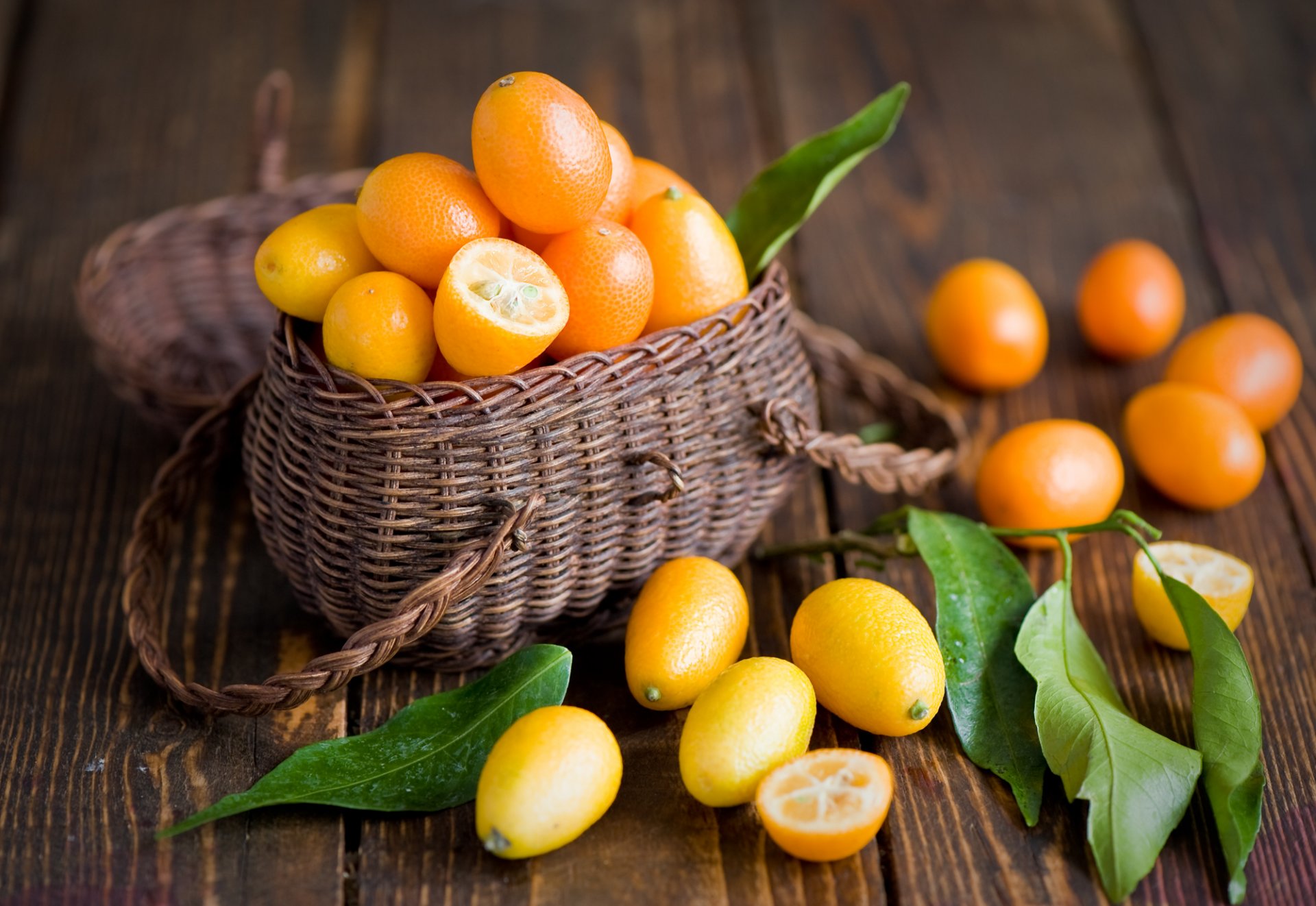 kumquat cítricos fruta naranja hojas cesta anna verdina