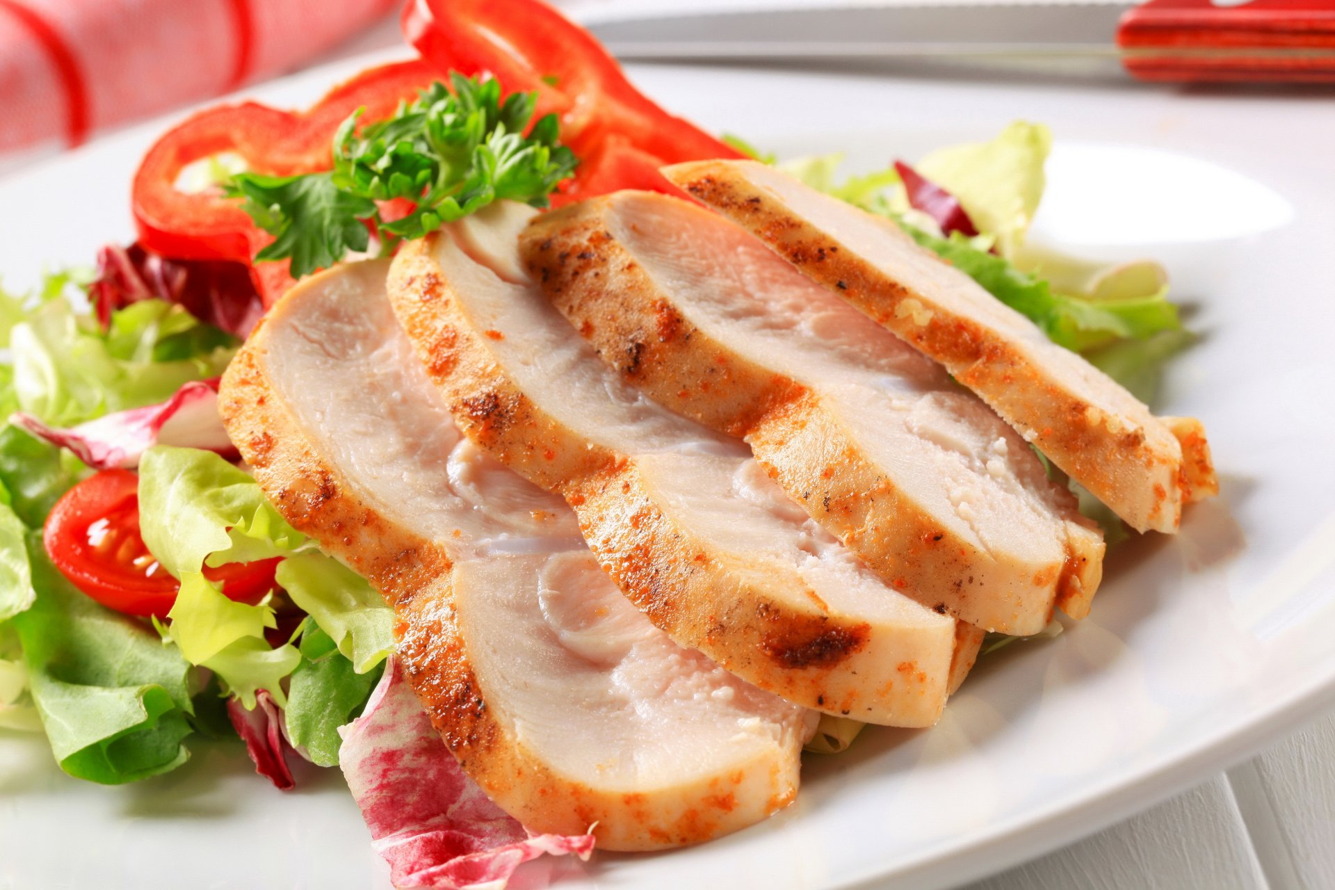 essen schinken tomaten salat pfeffer fleisch