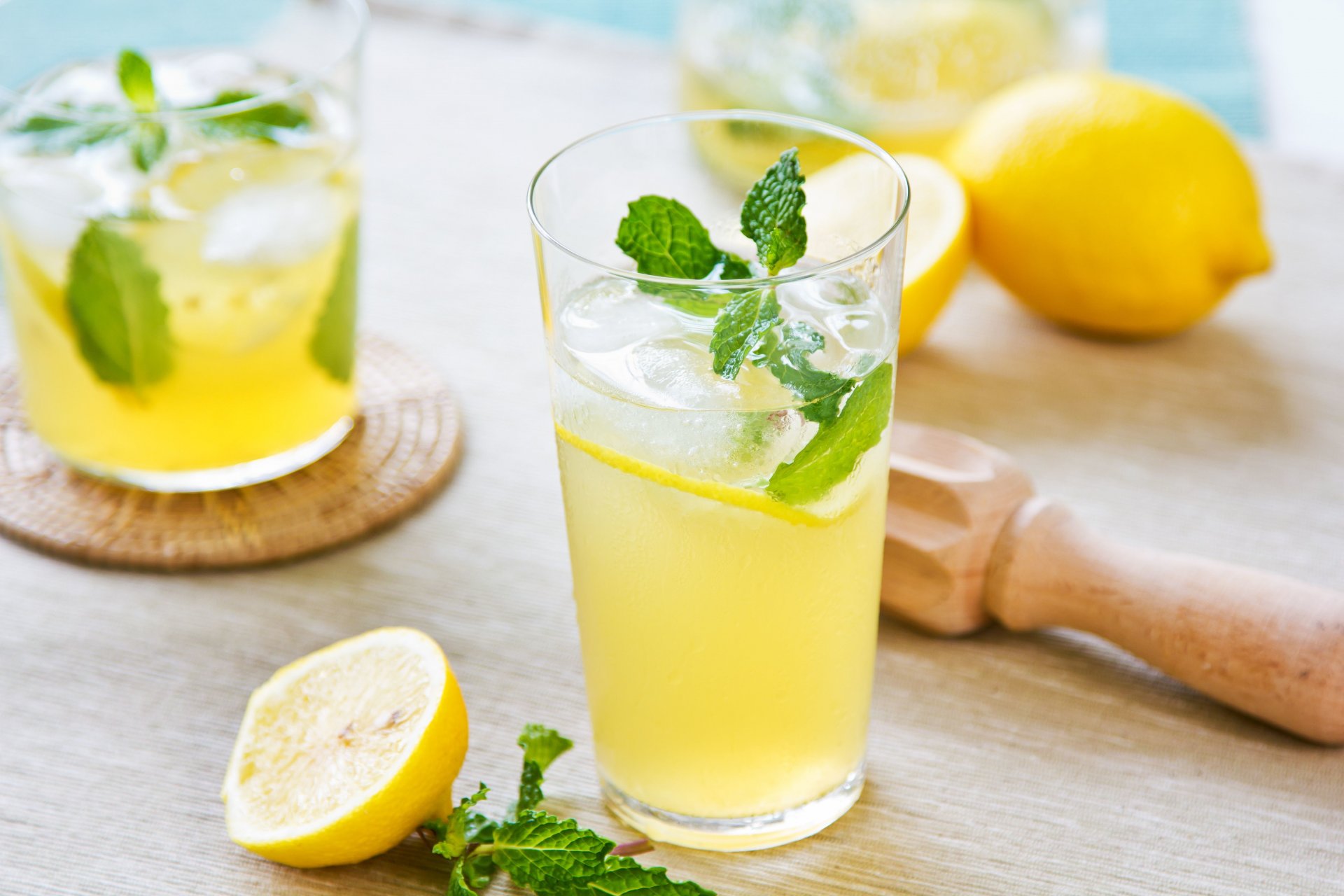 zitrone limonade minze trinken glas